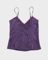 Vintage Y2k 00s Purple Silk Cami - M