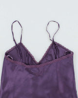 Vintage Y2k 00s Purple Silk Cami - M