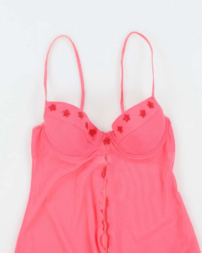 Vintage Y2k 00s La Senza Beaded Mesh Cami - XS