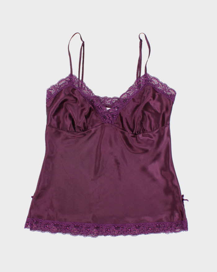Vintage Y2k 00s La Vie En Rose Satin Cami - S