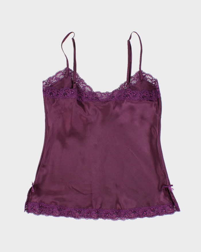 Vintage Y2k 00s La Vie En Rose Satin Cami - S