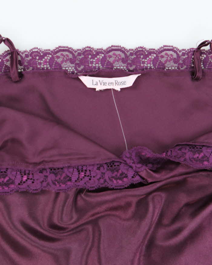 Vintage Y2k 00s La Vie En Rose Satin Cami - S