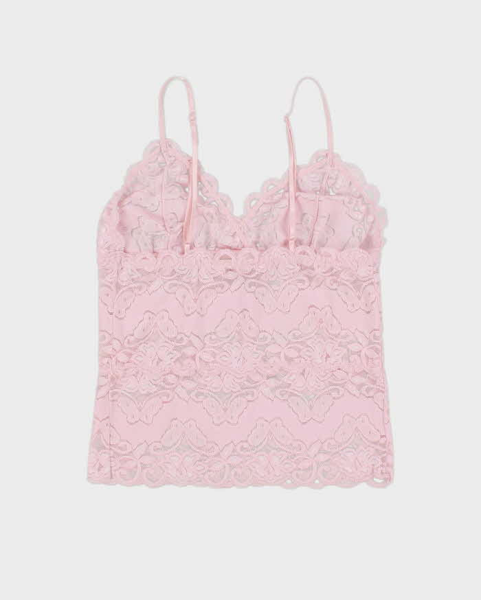 Vintage Y2k 00s La Vie En Rose Lace Cami - XS