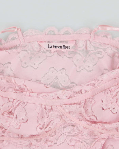 Vintage Y2k 00s La Vie En Rose Lace Cami - XS