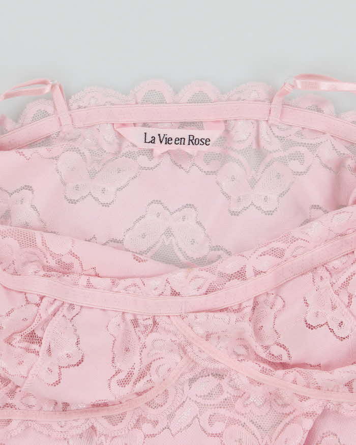 Vintage Y2k 00s La Vie En Rose Lace Cami - XS