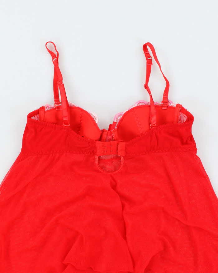 Vintage Y2k 00s Victoria's Secret Mesh Embroidered Top - S