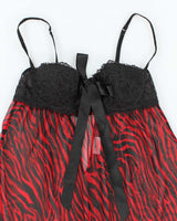 Vintage Y2k 00s LA Senza Mesh Animal Print Top - S