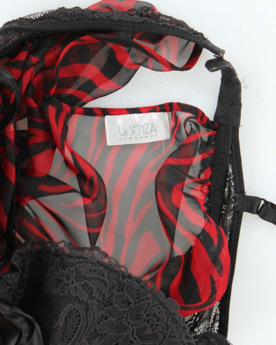 Vintage Y2k 00s LA Senza Mesh Animal Print Top - S