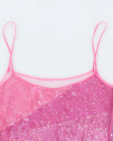 Vintage Y2k 00s Sequin Beaded Cami - S