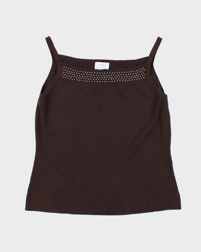 Vintage 90s Loft Beaded Knit Cami - M