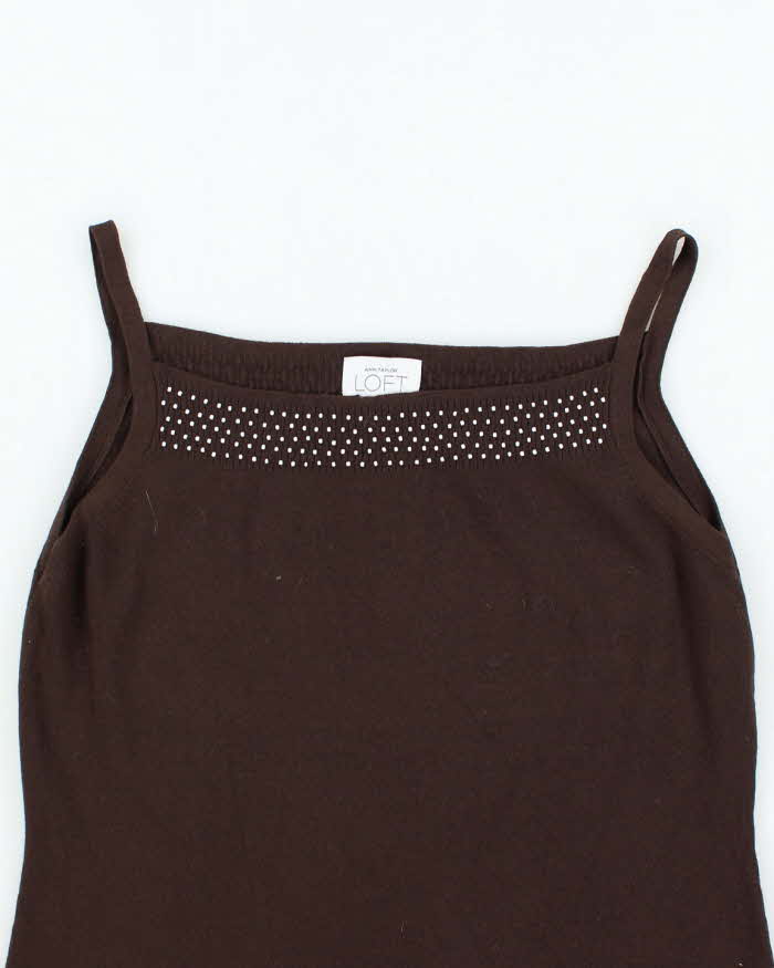 Vintage 90s Loft Beaded Knit Cami - M