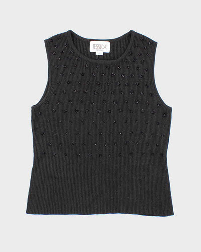 Vintage 90s Jessica Beaded Knit Top - M