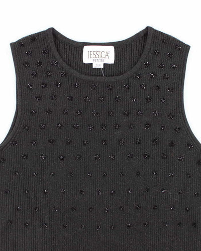 Vintage 90s Jessica Beaded Knit Top - M