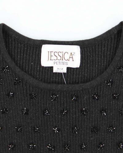 Vintage 90s Jessica Beaded Knit Top - M