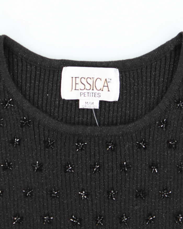 Vintage 90s Jessica Beaded Knit Top - M