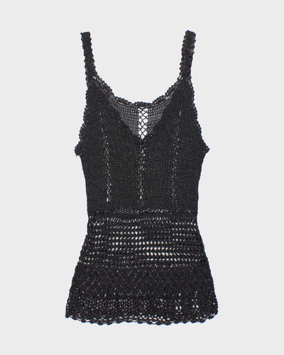 Vintage Y2k 00s Crochet Sequin Cami - S
