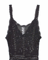 Vintage Y2k 00s Crochet Sequin Cami - S