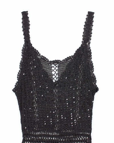 Vintage Y2k 00s Crochet Sequin Cami - S