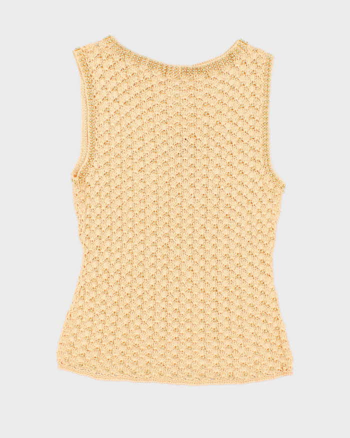 Vintage Y2k 00s Crochet Beaded Top - XS