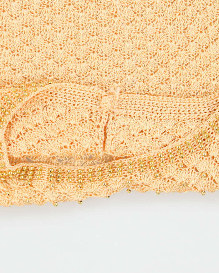 Vintage Y2k 00s Crochet Beaded Top - XS
