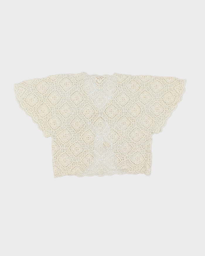 Vintage Y2k 00s Kroshetta Crochet Tie-front Top - M