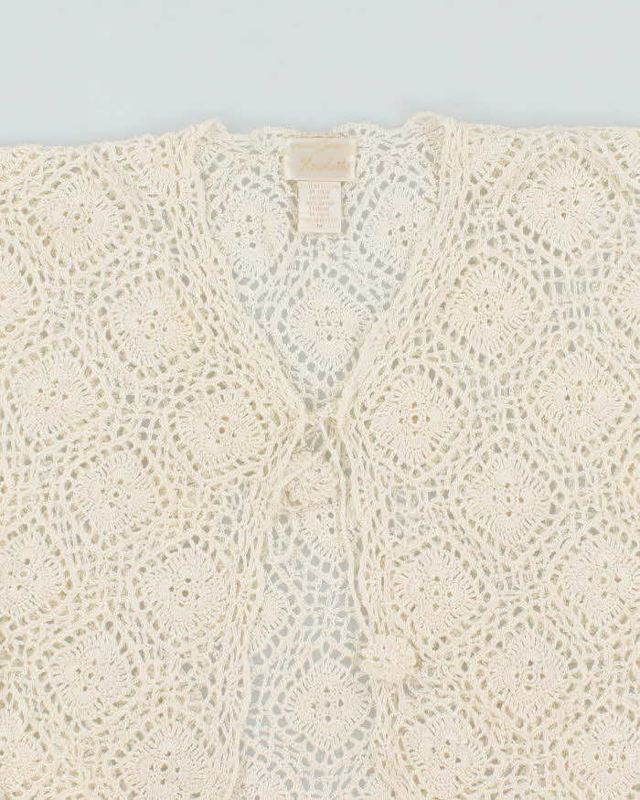 Vintage Y2k 00s Kroshetta Crochet Tie-front Top - M