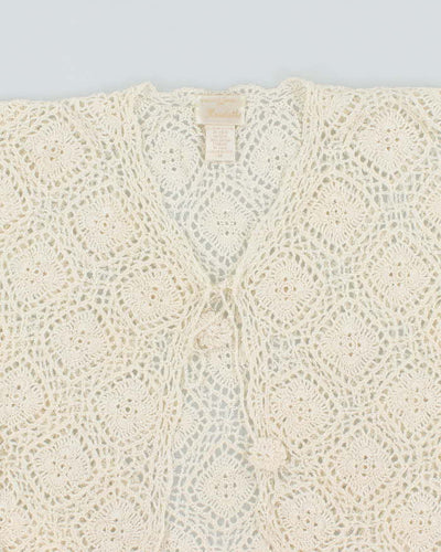 Vintage Y2k 00s Kroshetta Crochet Tie-front Top - M
