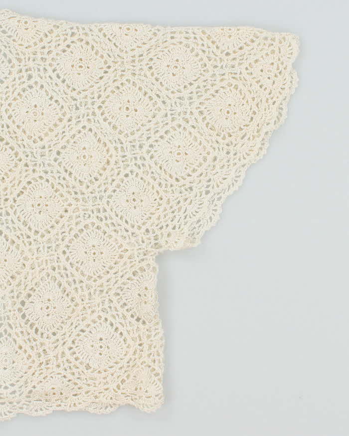 Vintage Y2k 00s Kroshetta Crochet Tie-front Top - M