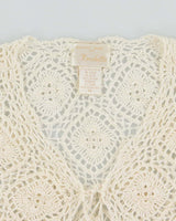 Vintage Y2k 00s Kroshetta Crochet Tie-front Top - M