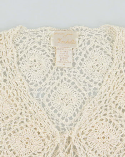 Vintage Y2k 00s Kroshetta Crochet Tie-front Top - M