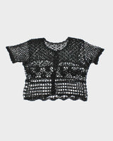 Vintage Y2k 00s Crochet Button-up Top - S