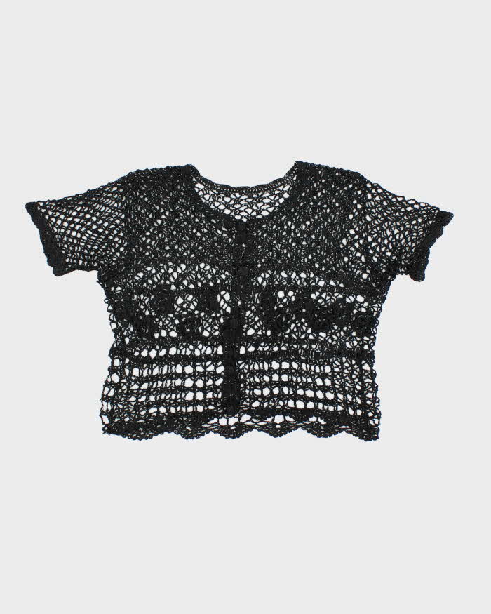 Vintage Y2k 00s Crochet Button-up Top - S