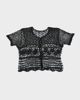 Vintage Y2k 00s Crochet Button-up Top - S