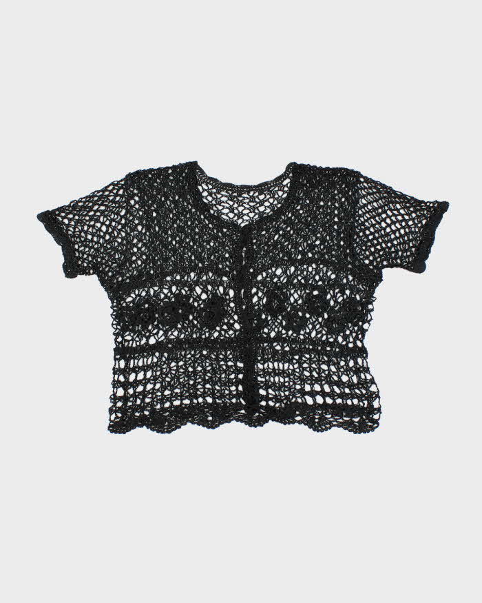 Vintage Y2k 00s Crochet Button-up Top - S