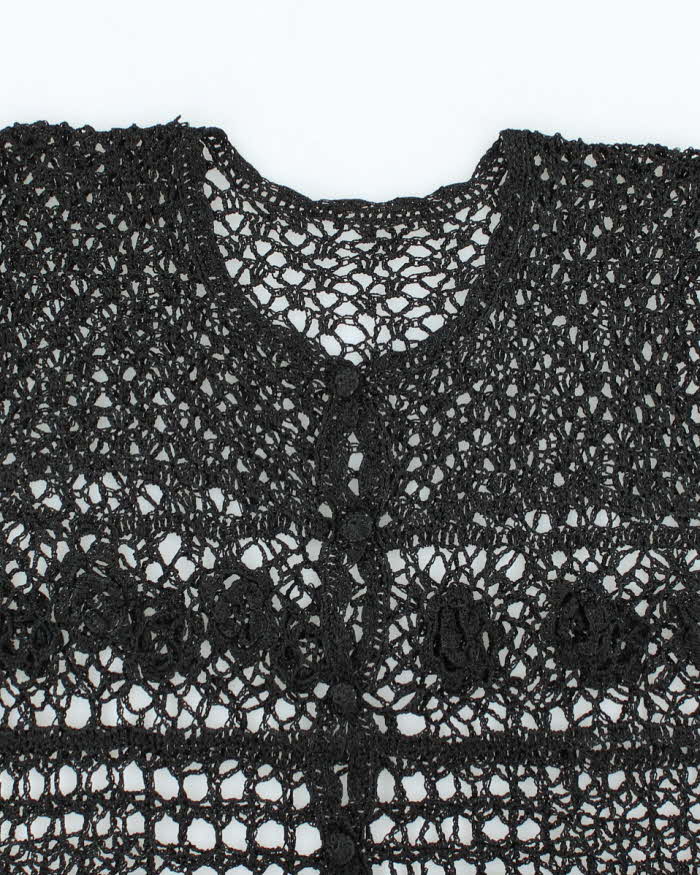 Vintage Y2k 00s Crochet Button-up Top - S