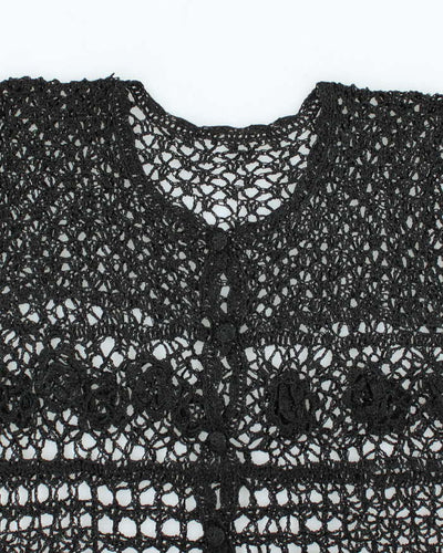 Vintage Y2k 00s Crochet Button-up Top - S