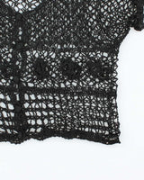 Vintage Y2k 00s Crochet Button-up Top - S