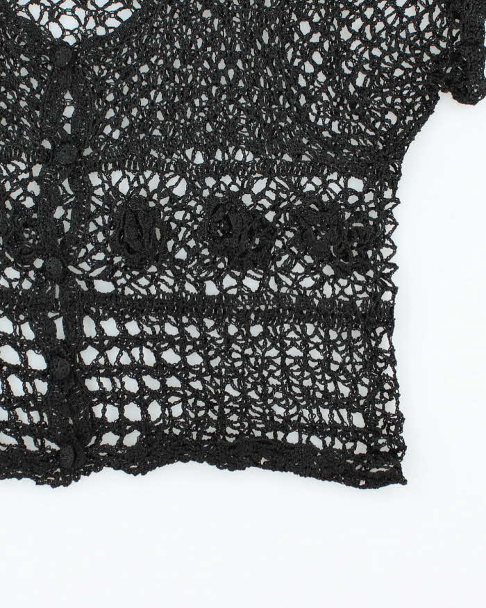 Vintage Y2k 00s Crochet Button-up Top - S