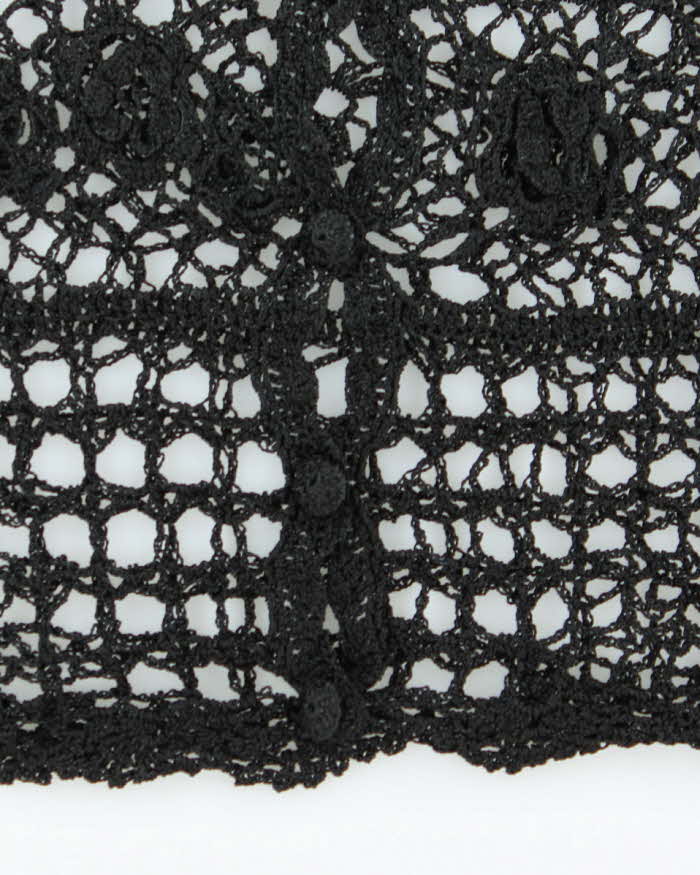 Vintage Y2k 00s Crochet Button-up Top - S