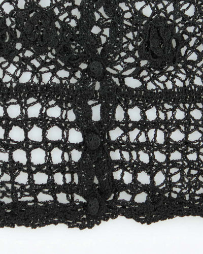 Vintage Y2k 00s Crochet Button-up Top - S