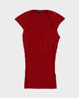 Vintage Y2k 00s Le Chateau Sequin Knit Top - S