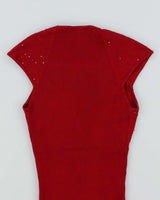 Vintage Y2k 00s Le Chateau Sequin Knit Top - S
