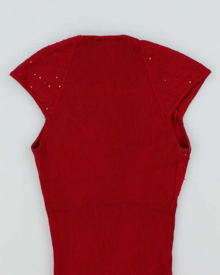 Vintage Y2k 00s Le Chateau Sequin Knit Top - S