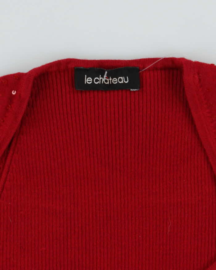 Vintage Y2k 00s Le Chateau Sequin Knit Top - S