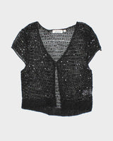 Vintage Y2k 00s Jessica Sequin Crochet Top - M