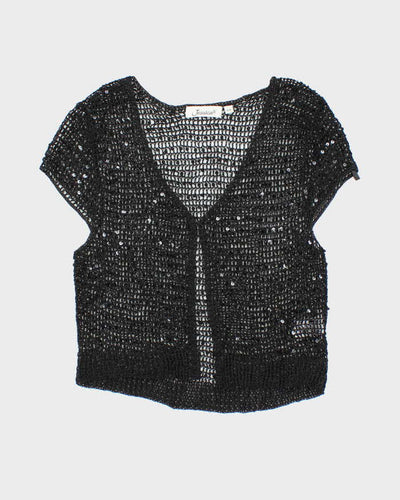 Vintage Y2k 00s Jessica Sequin Crochet Top - M