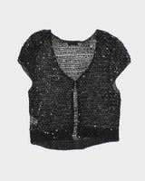 Vintage Y2k 00s Jessica Sequin Crochet Top - M