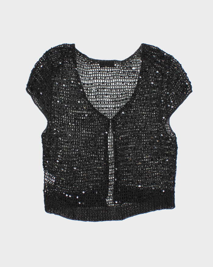 Vintage Y2k 00s Jessica Sequin Crochet Top - M