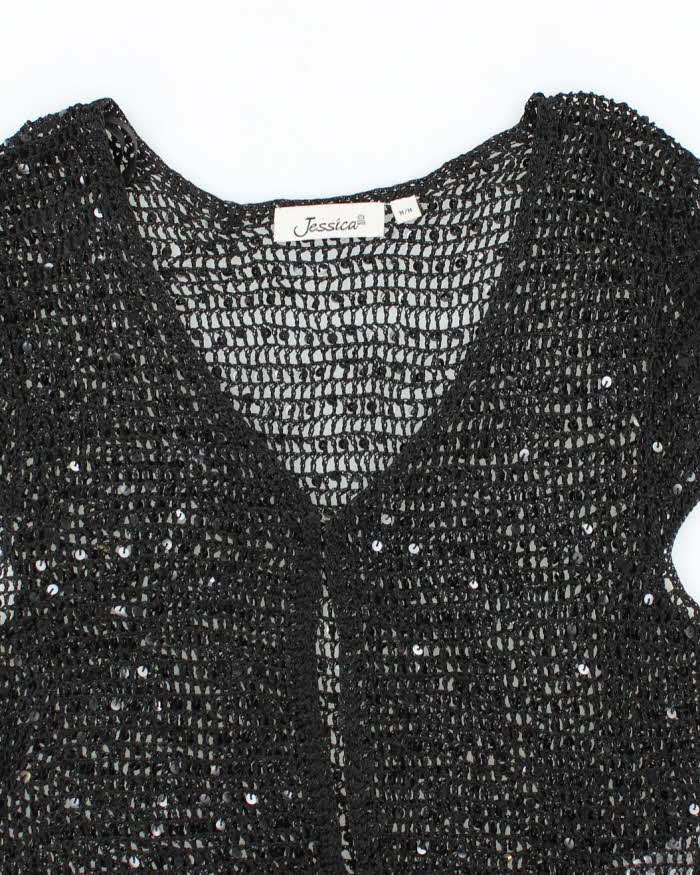 Vintage Y2k 00s Jessica Sequin Crochet Top - M