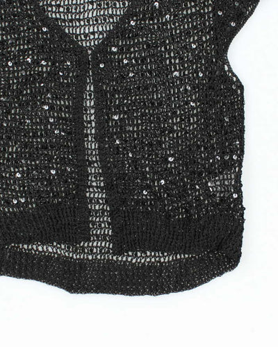 Vintage Y2k 00s Jessica Sequin Crochet Top - M